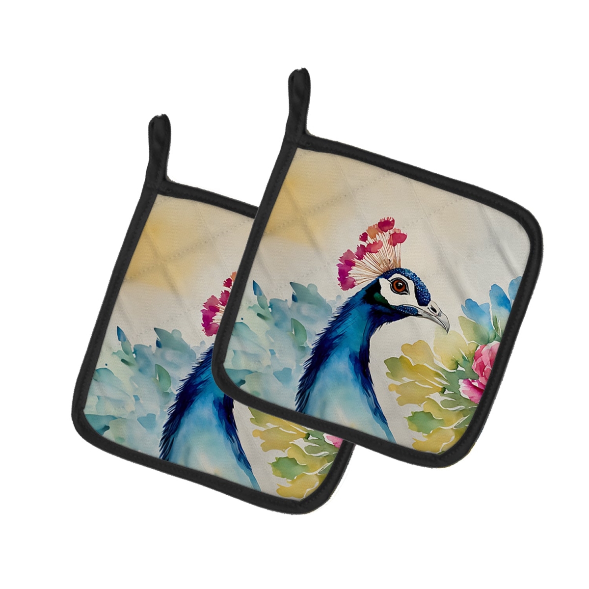 DAC3254PTHD 7.5 x 7.5 in. Peacock Pot Holders - Set of 2