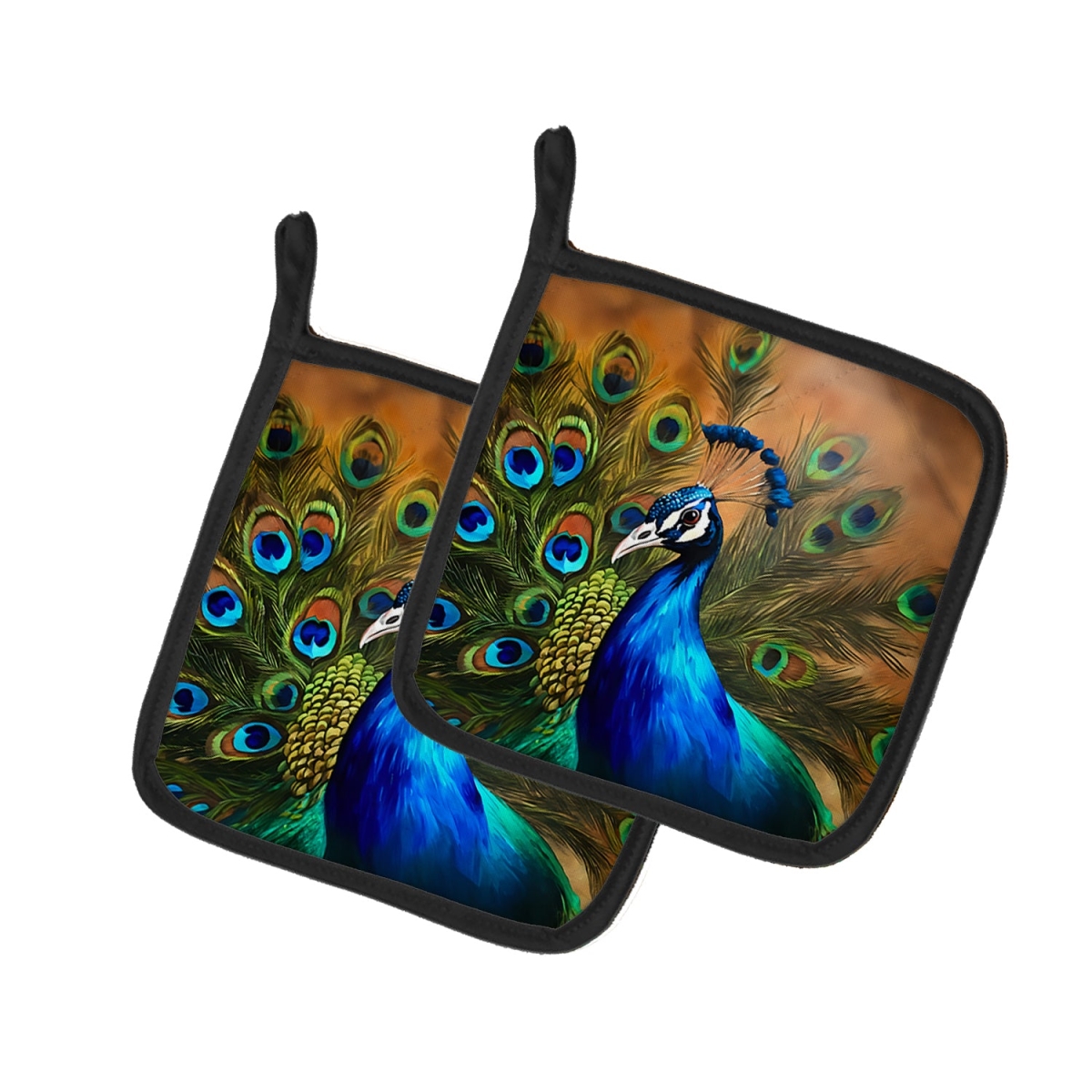 DAC3255PTHD 7.5 x 7.5 in. Peacock Pot Holders - Set of 2