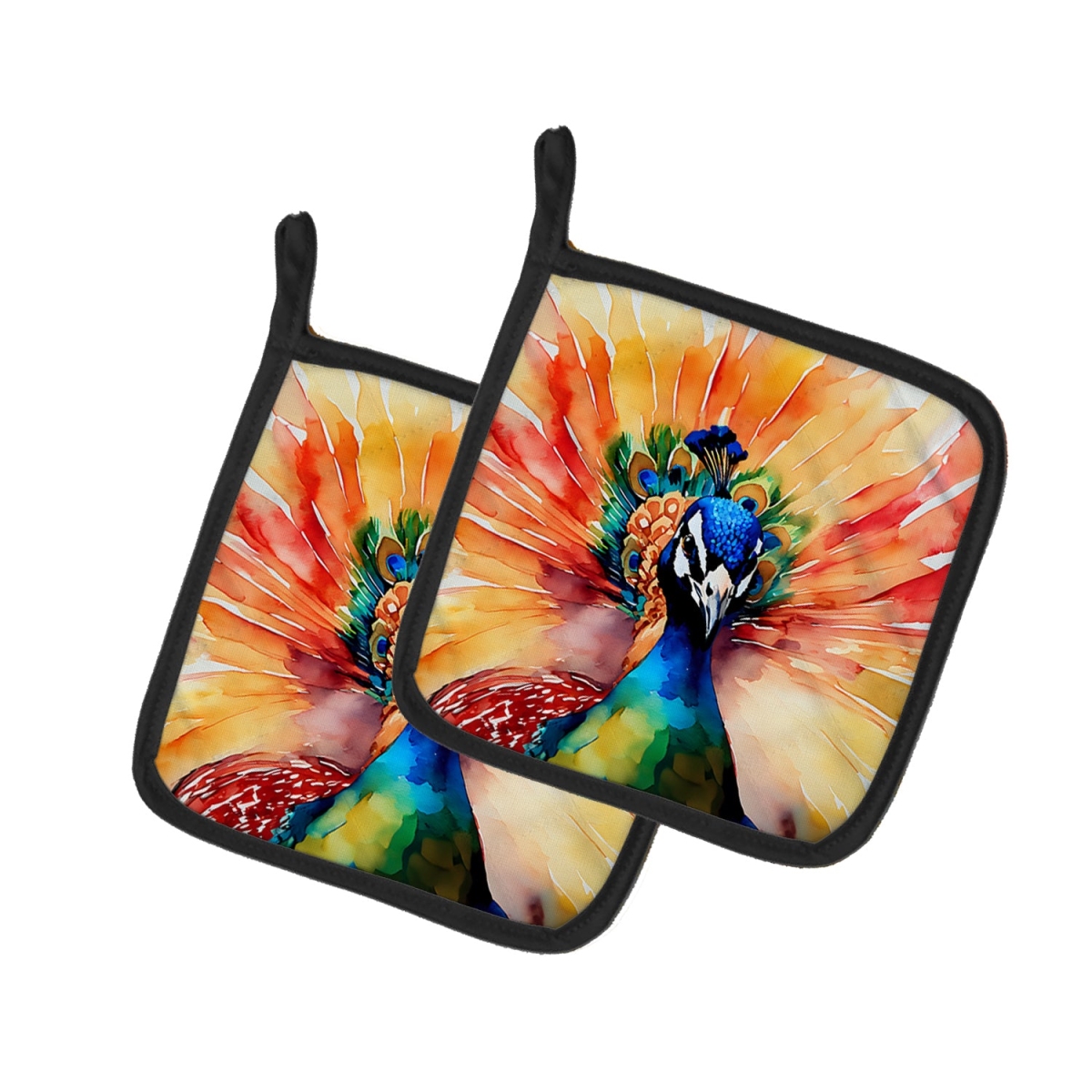 DAC3256PTHD 7.5 x 7.5 in. Peacock Pot Holders - Set of 2