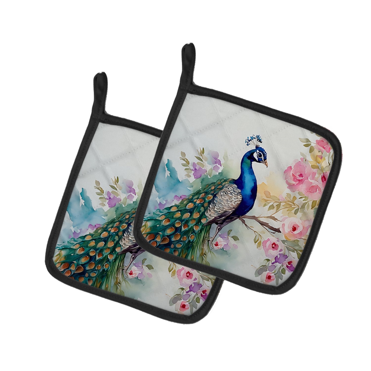 DAC3257PTHD 7.5 x 7.5 in. Peacock Pot Holders - Set of 2