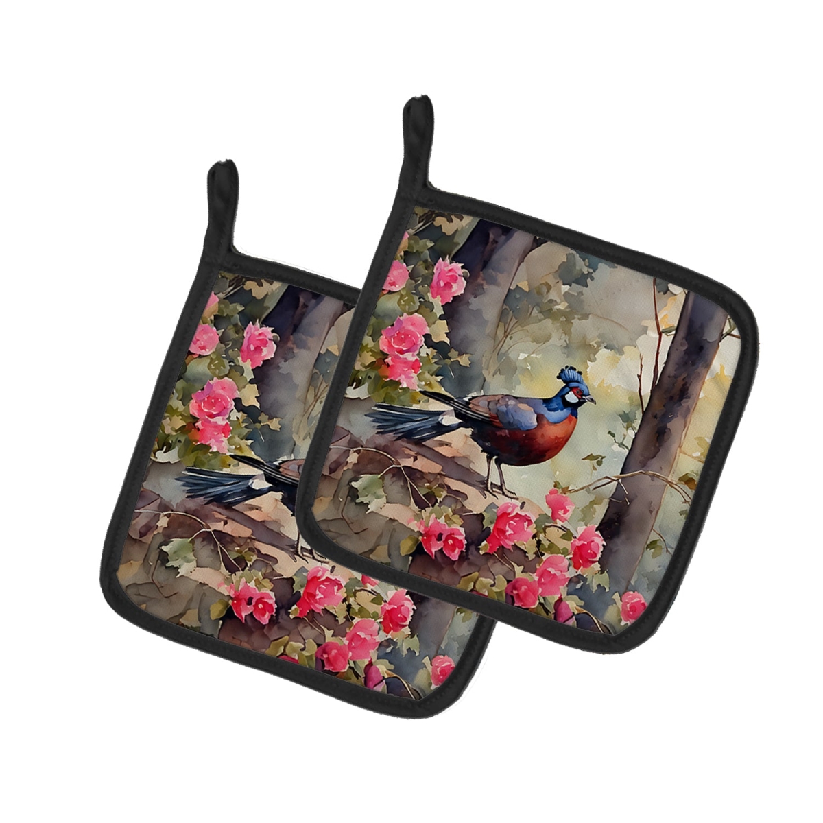 DAC3259PTHD 7.5 x 7.5 in. Pheasant Pot Holders - Set of 2