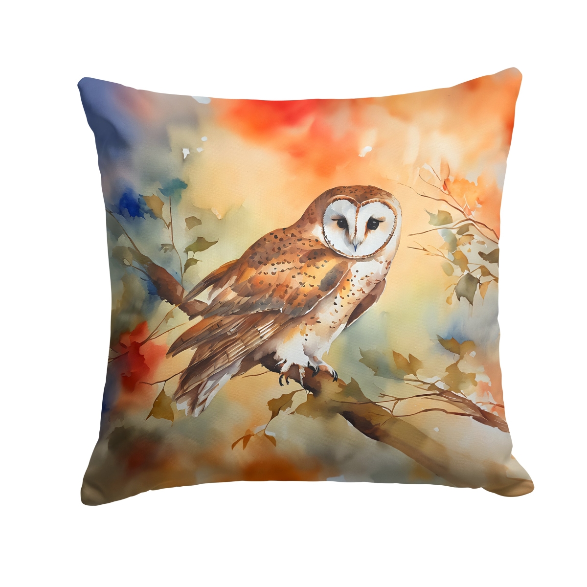 DAC3182PW1414 14 x 14 in. Barn Owl Throw Pillow