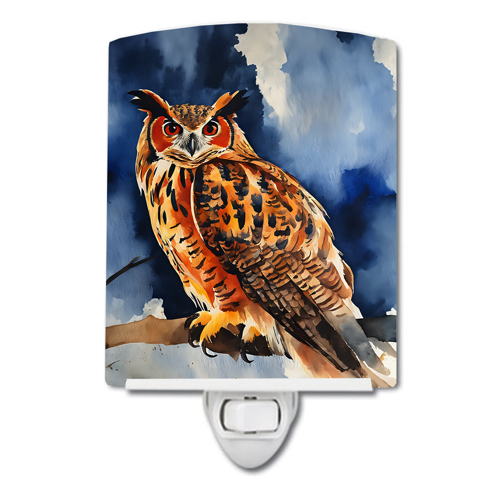 DAC3222CNL 6 x 4 in. Eurasian Eagle Owl Ceramic Night Light