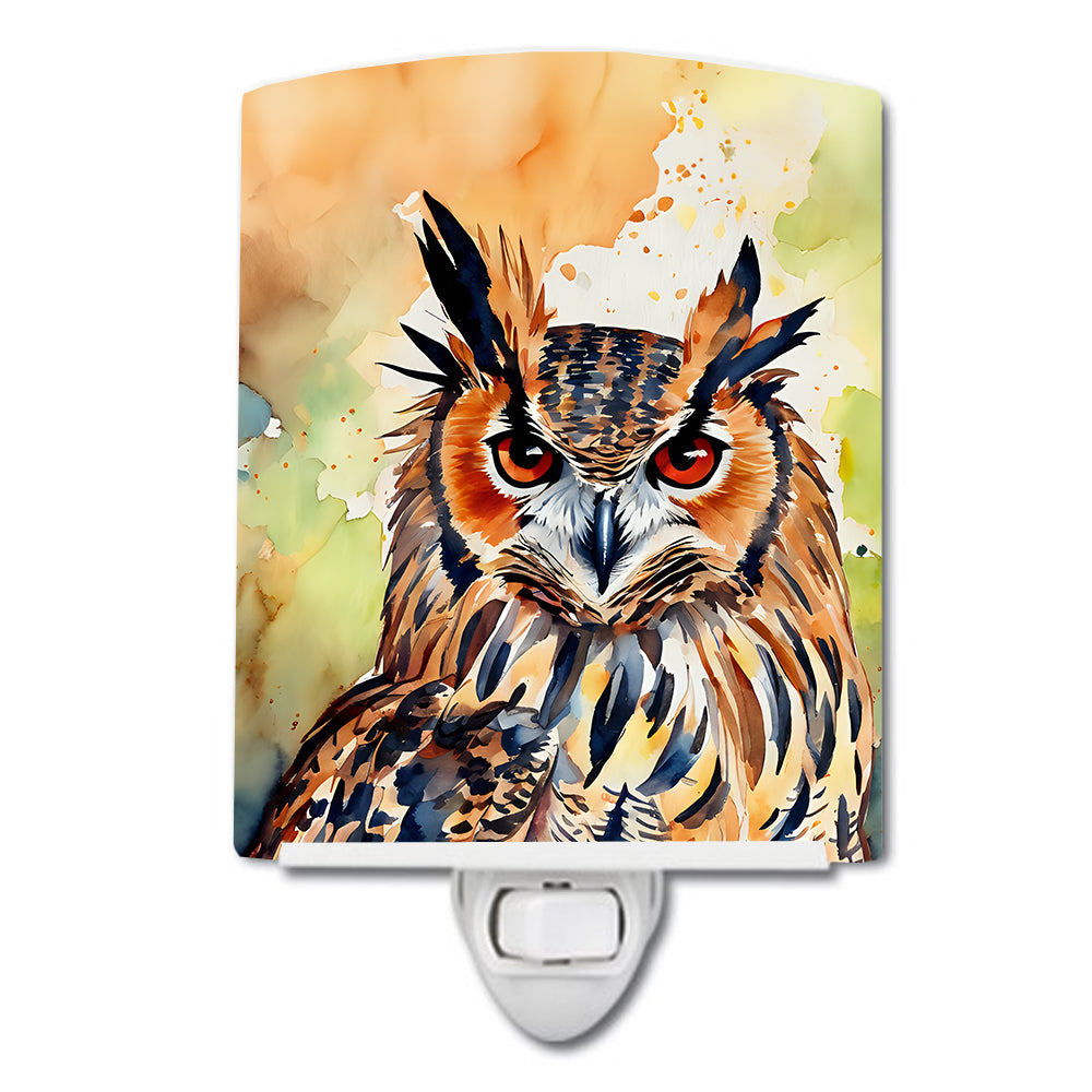 DAC3223CNL 6 x 4 in. Eurasian Eagle Owl Ceramic Night Light