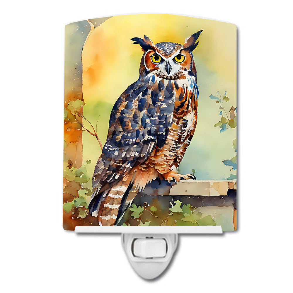 DAC3226CNL 6 x 4 in. Great Horned Owl Ceramic Night Light