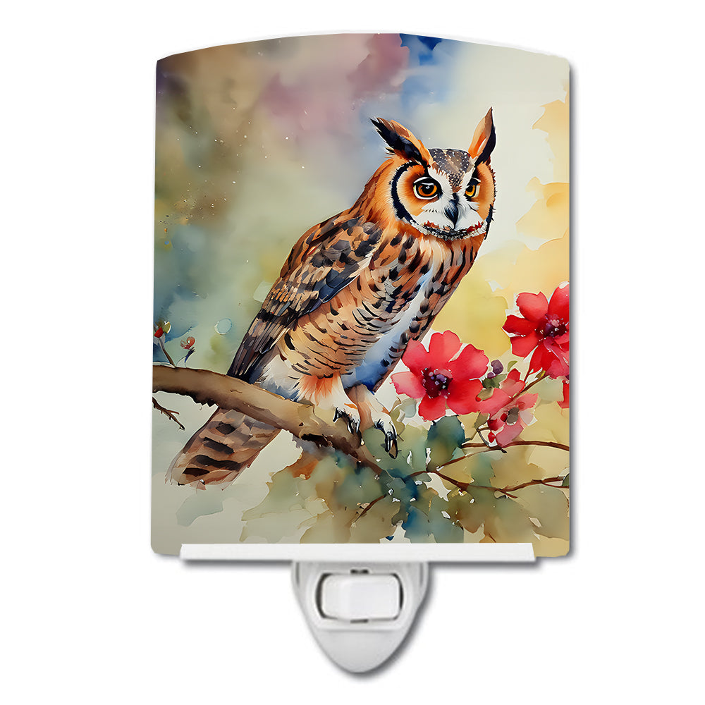 DAC3235CNL 6 x 4 in. Long-Eared Owl Ceramic Night Light