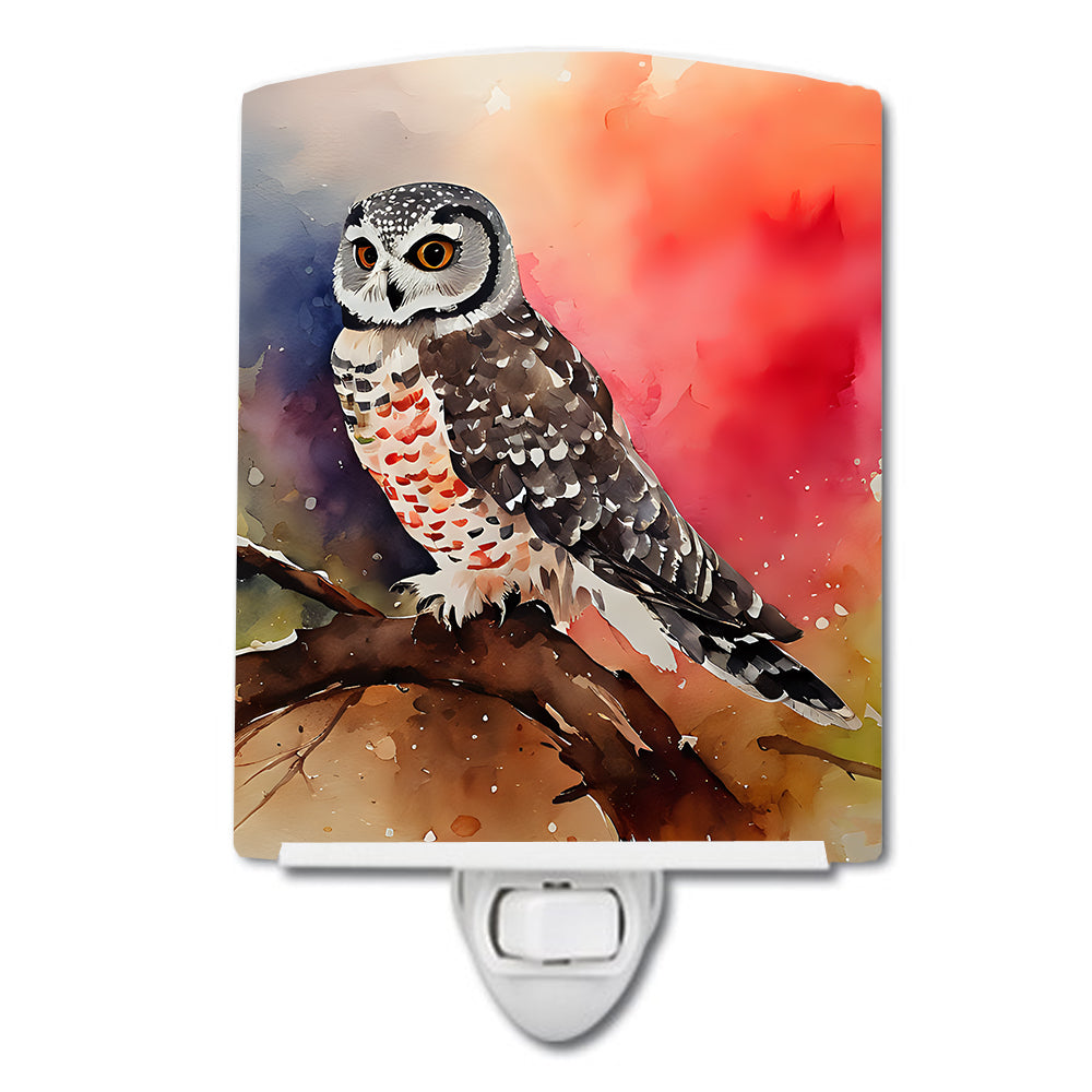 DAC3243CNL 6 x 4 in. Northern Hawk Owl Ceramic Night Light