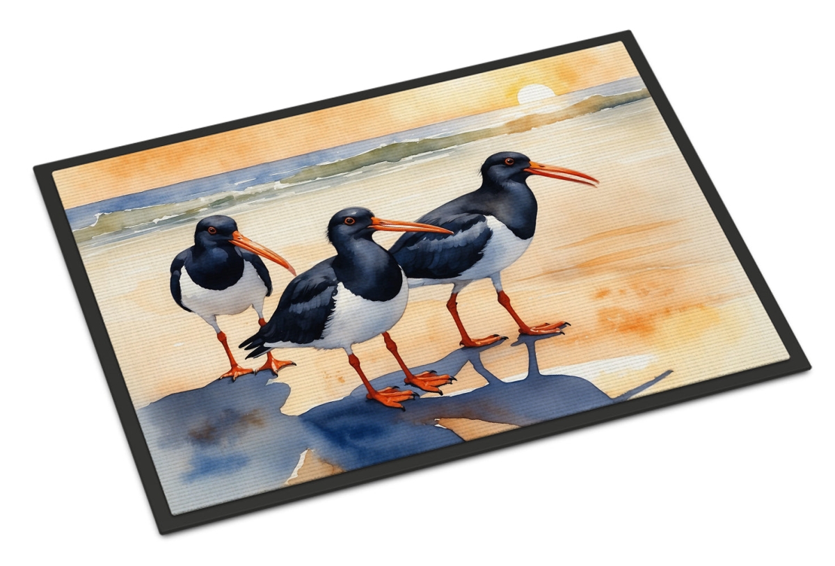 DAC7523MAT 18 x 27 in. Oystercatchers Foraging Doormat