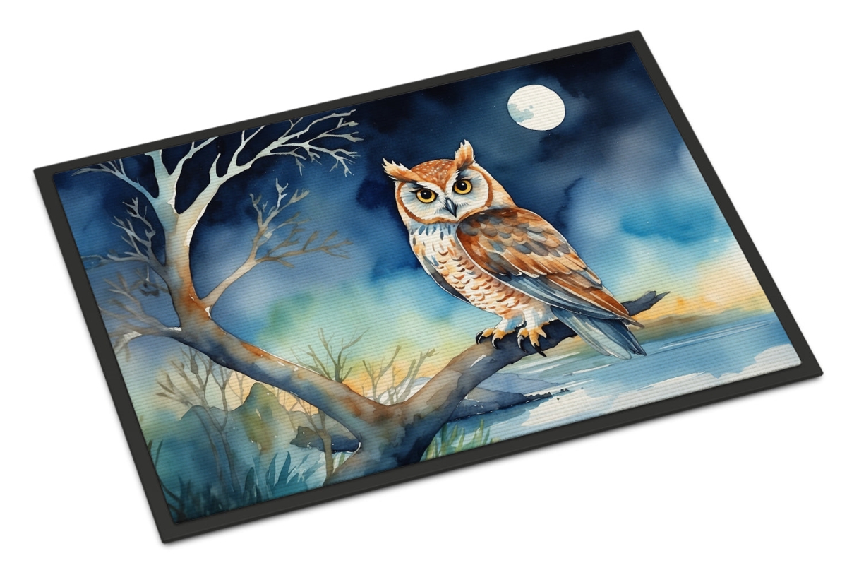 DAC7531MAT 18 x 27 in. Owl Perched in Coastal Tree Doormat