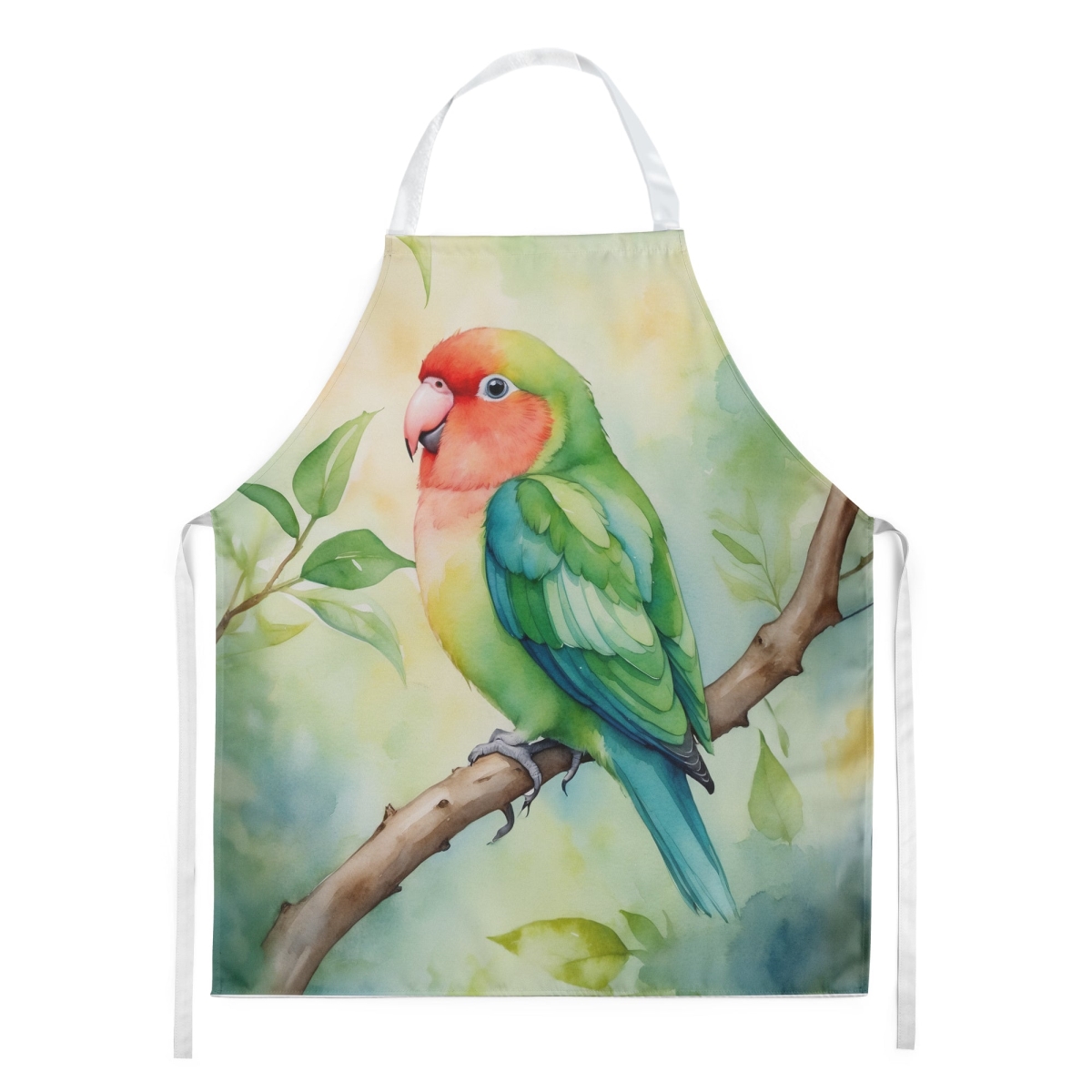 Picture of Carolines Treasures DAC7475APRON 30 x 27 in. Peachfaced Lovebird Apron