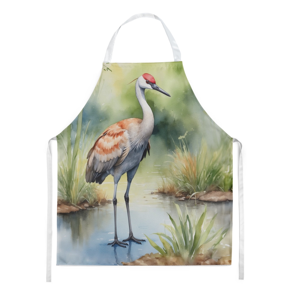 Picture of Carolines Treasures DAC7479APRON 30 x 27 in. Sandhill Crane Apron