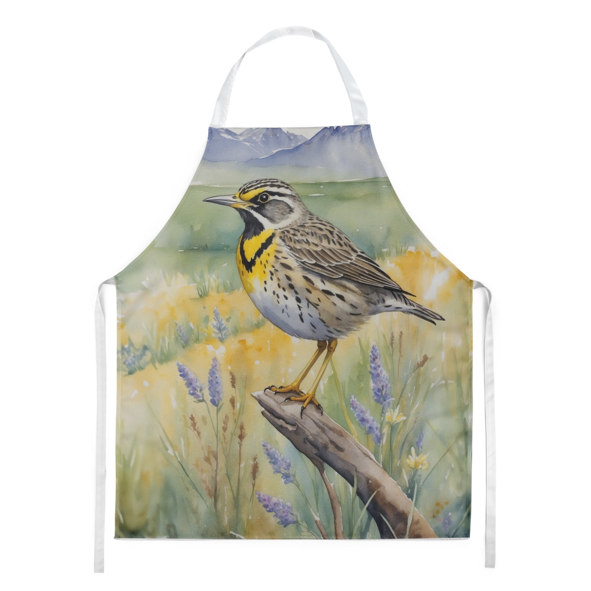 Picture of Carolines Treasures DAC7489APRON 30 x 27 in. Wyoming Western Meadowlark Apron