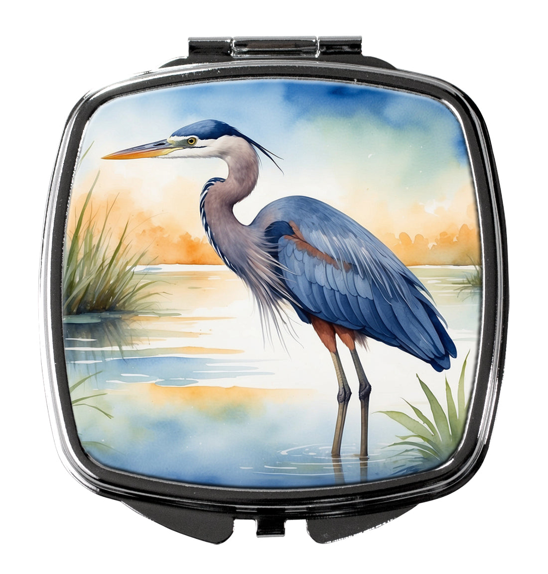 DAC7491SCM 3 x 2.75 in. Blue Heron Emerging As the Day Fades Compact Mirror