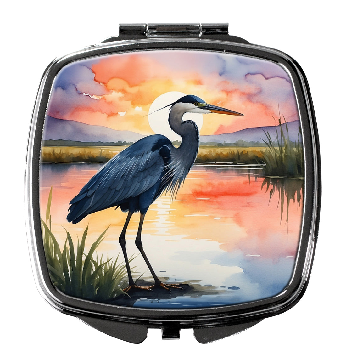DAC7504SCM 3 x 2.75 in. Blue Heron Setting Sun Compact Mirror