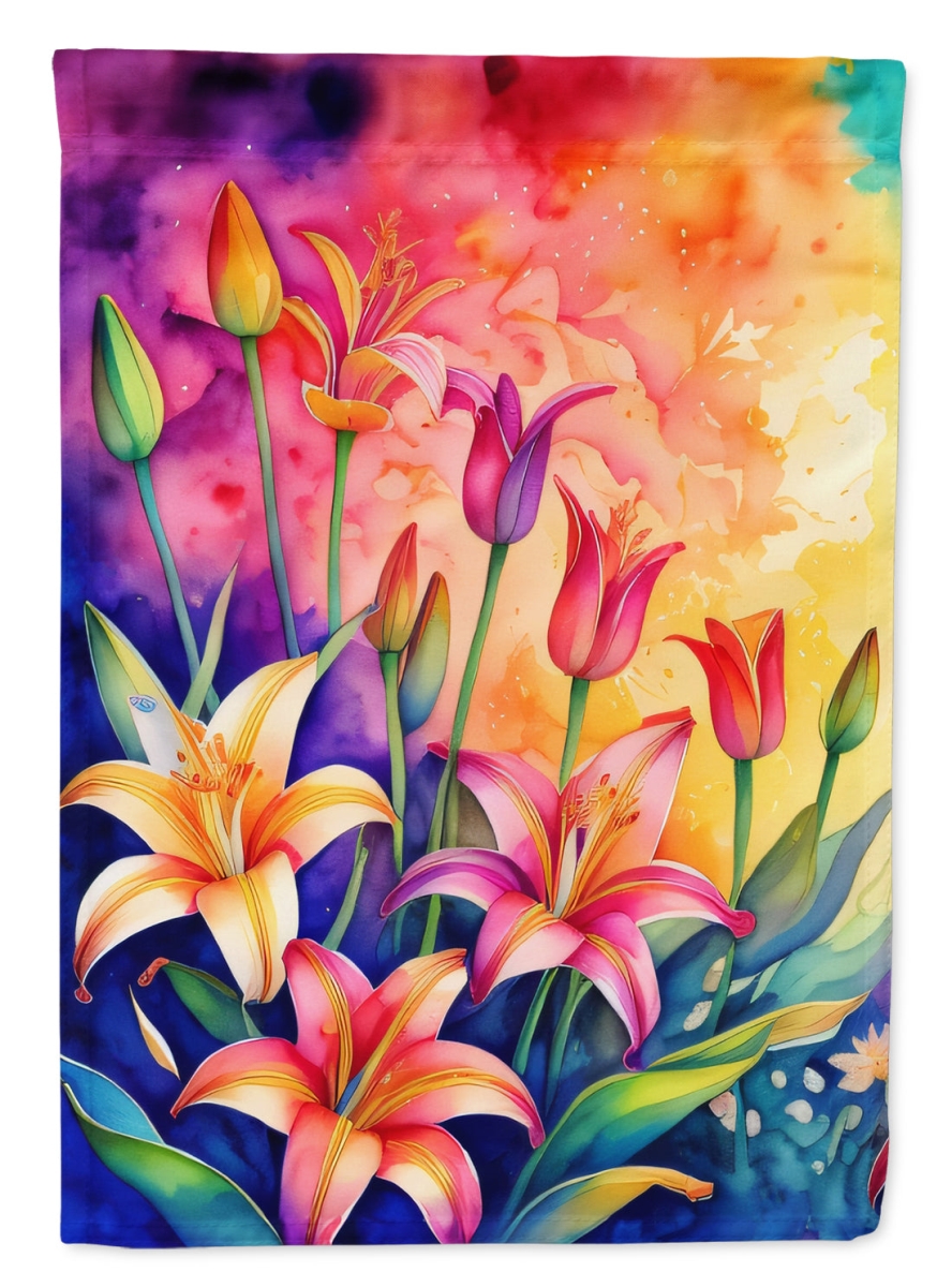 DAC1444CHF 40 x 28 in. Lilies in Color House Flag