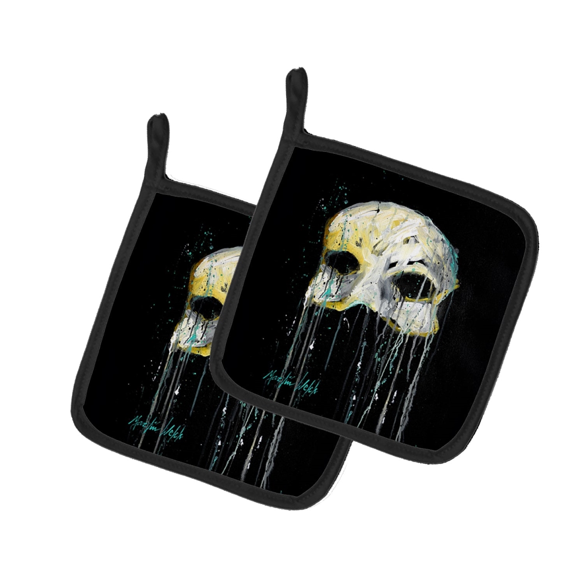 MW2099PTHD 7.5 x 7.5 in. Mysterious Mask Pot Holders - Set of 2