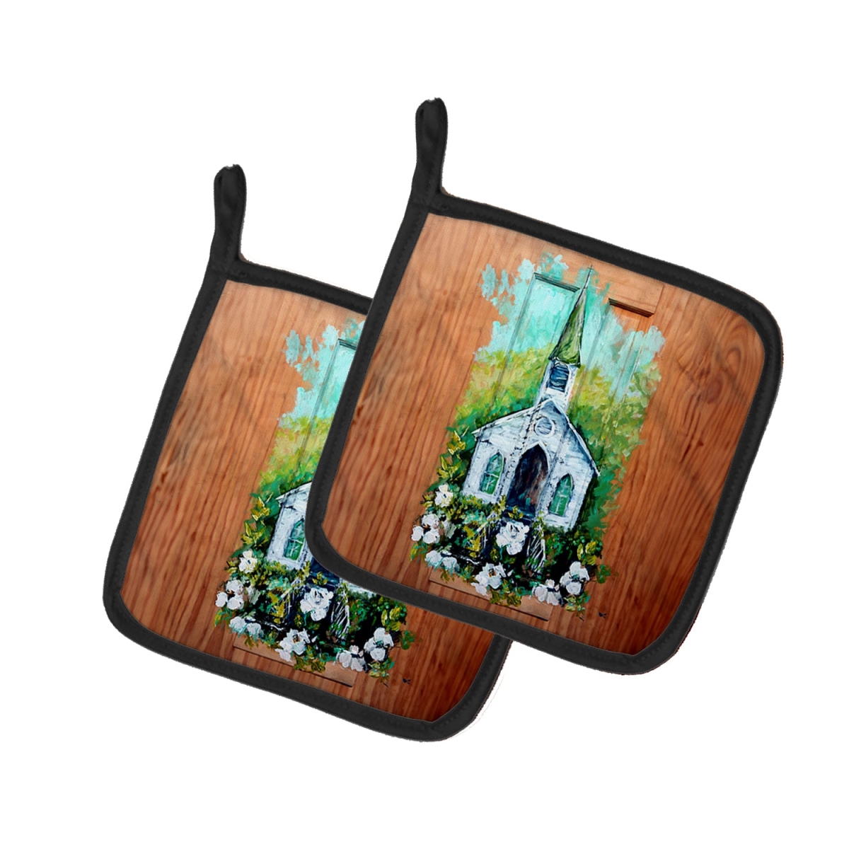 MW2103PTHD 7.5 x 7.5 in. Nostalgic Zion AME Pot Holders - Set of 2