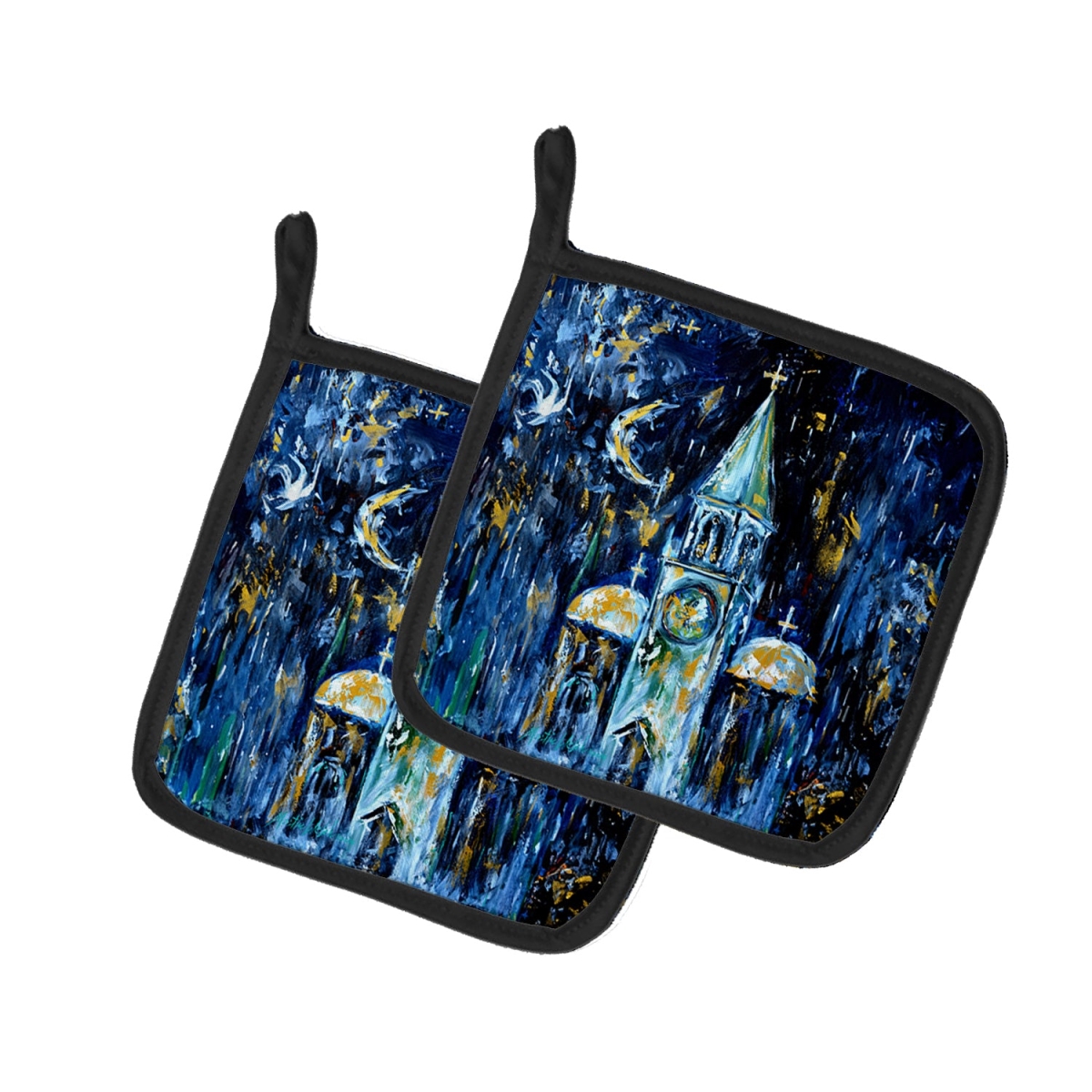 MW2114PTHD 7.5 x 7.5 in. Raining Stars Pot Holders - Set of 2
