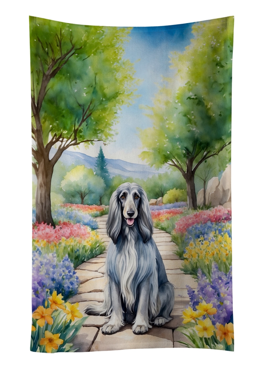 DAC6542KTWL 25 x 15 in. Afghan Hound Spring Garden Kitchen Towel