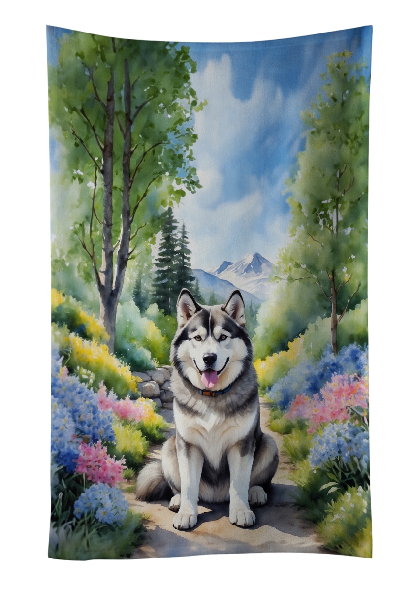 DAC6546KTWL 25 x 15 in. Alaskan Malamute Spring Garden Kitchen Towel