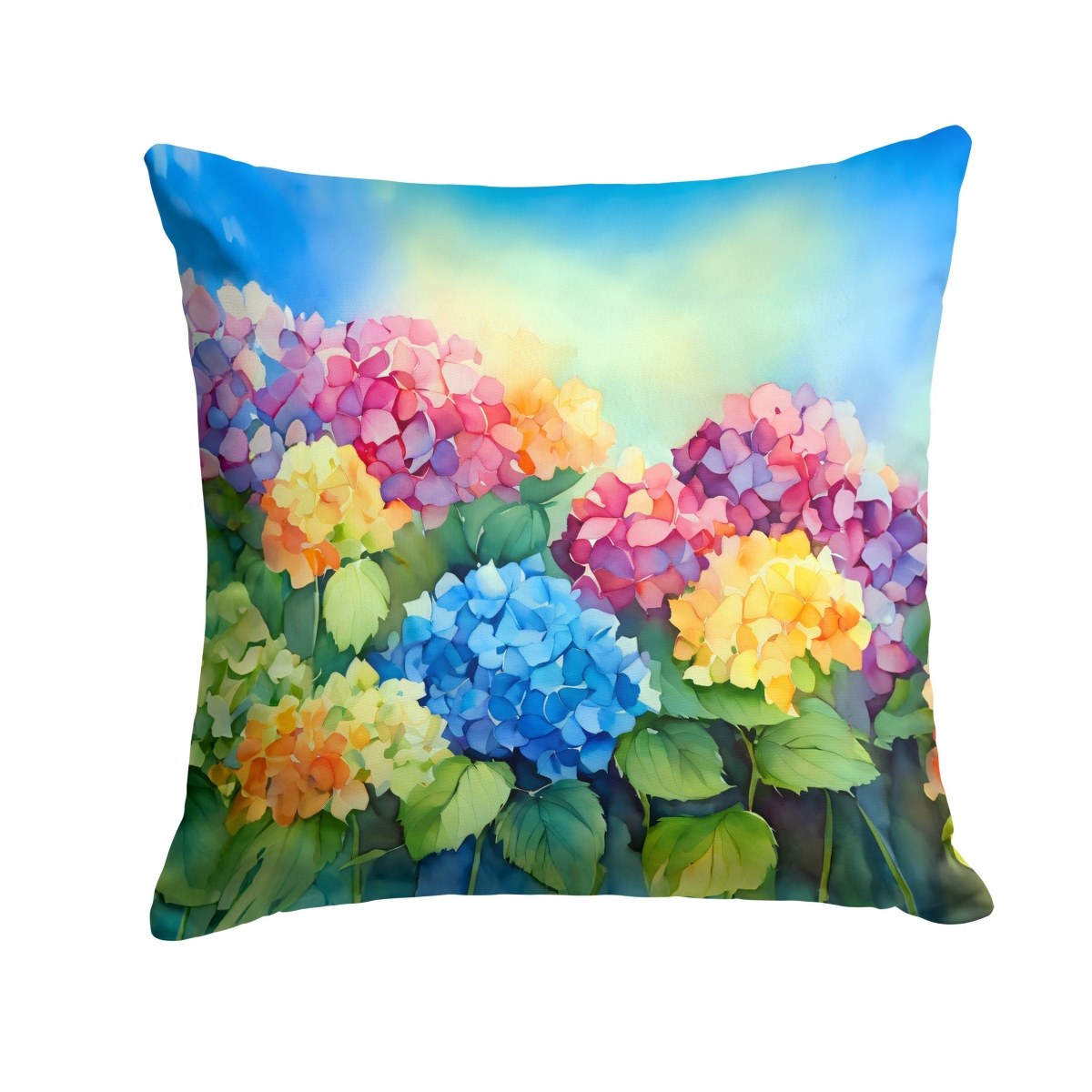 DAC1574PW1414 14 x 14 in. Hydrangeas in Watercolor Throw Pillow
