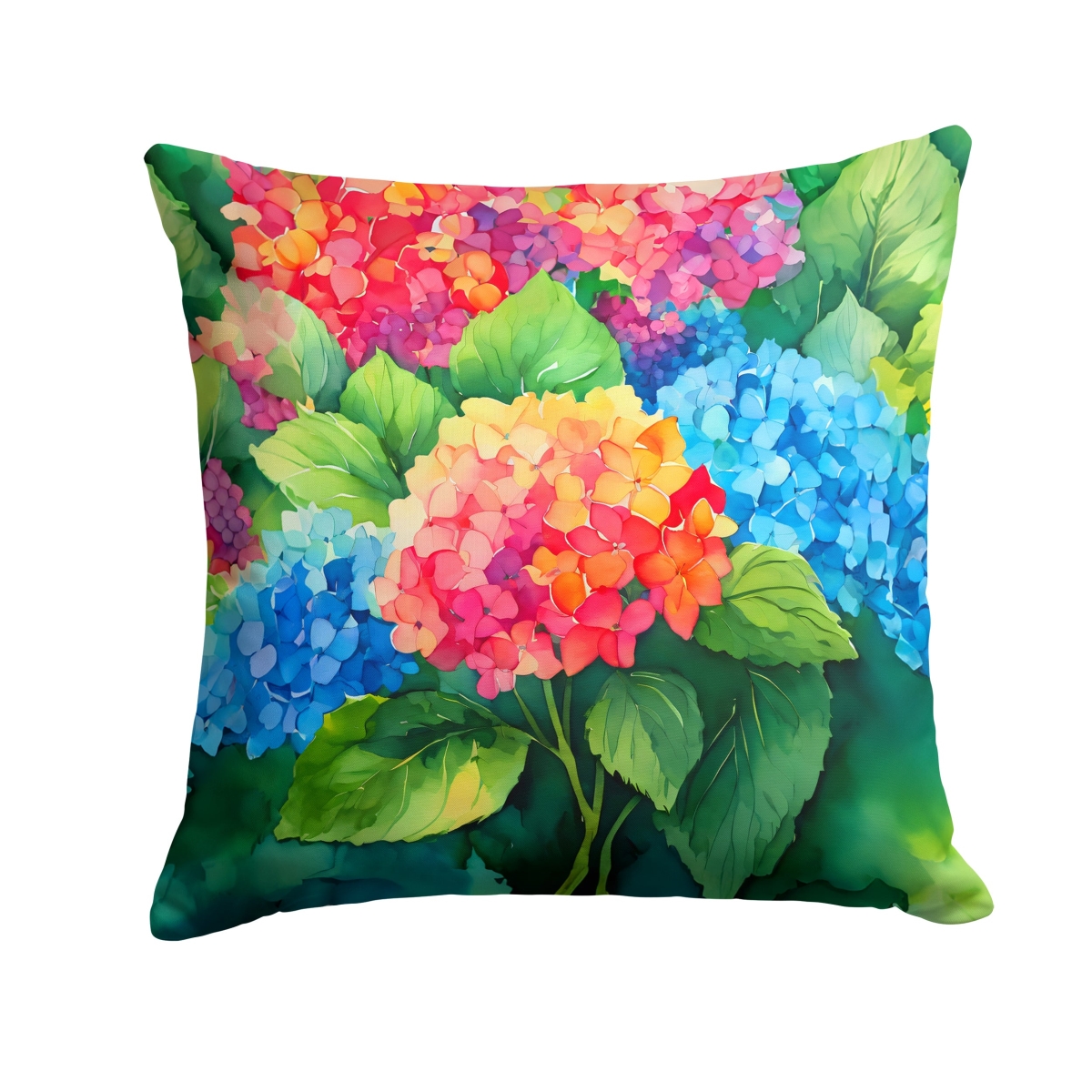 DAC1575PW1414 14 x 14 in. Hydrangeas in Watercolor Throw Pillow