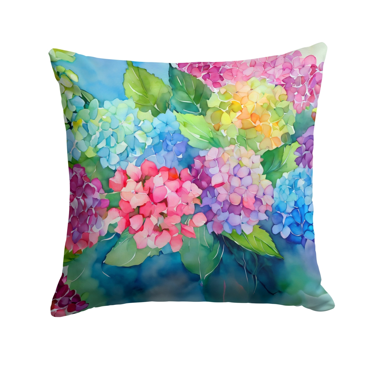 DAC1577PW1414 14 x 14 in. Hydrangeas in Watercolor Throw Pillow