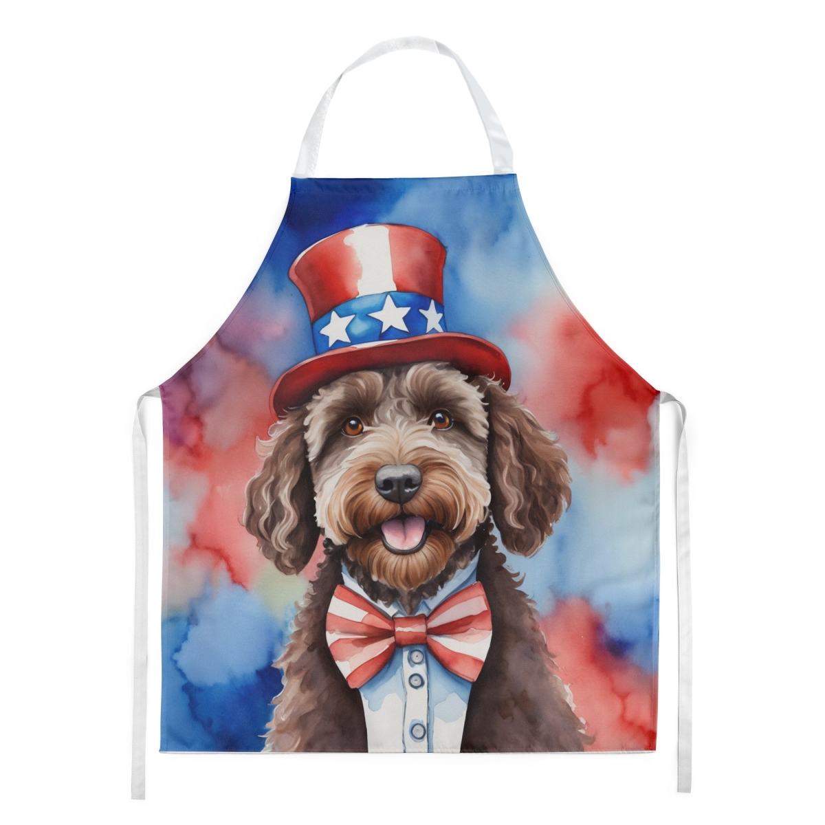 Picture of Carolines Treasures DAC5750APRON 30 x 27 in. Labradoodle Patriotic American Apron