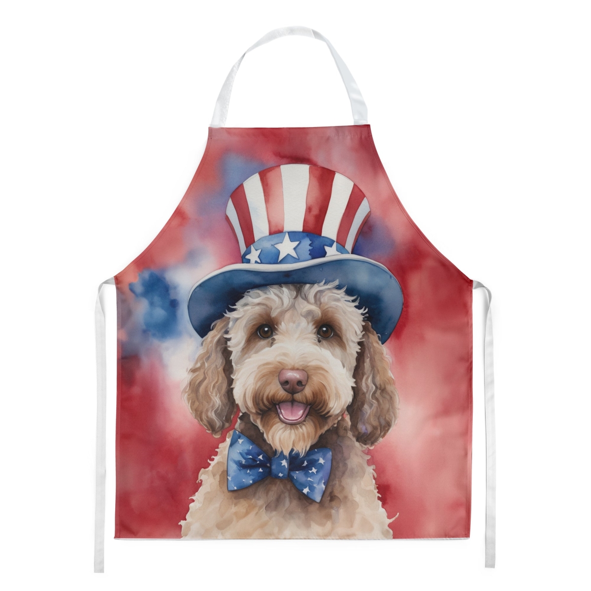 Picture of Carolines Treasures DAC5751APRON 30 x 27 in. Labradoodle Patriotic American Apron