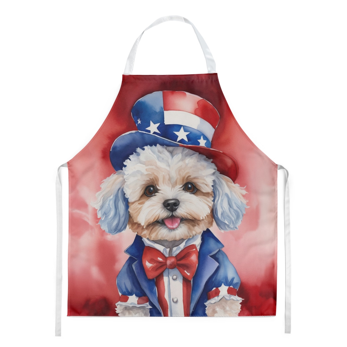 Picture of Carolines Treasures DAC5756APRON 30 x 27 in. Maltipoo Patriotic American Apron