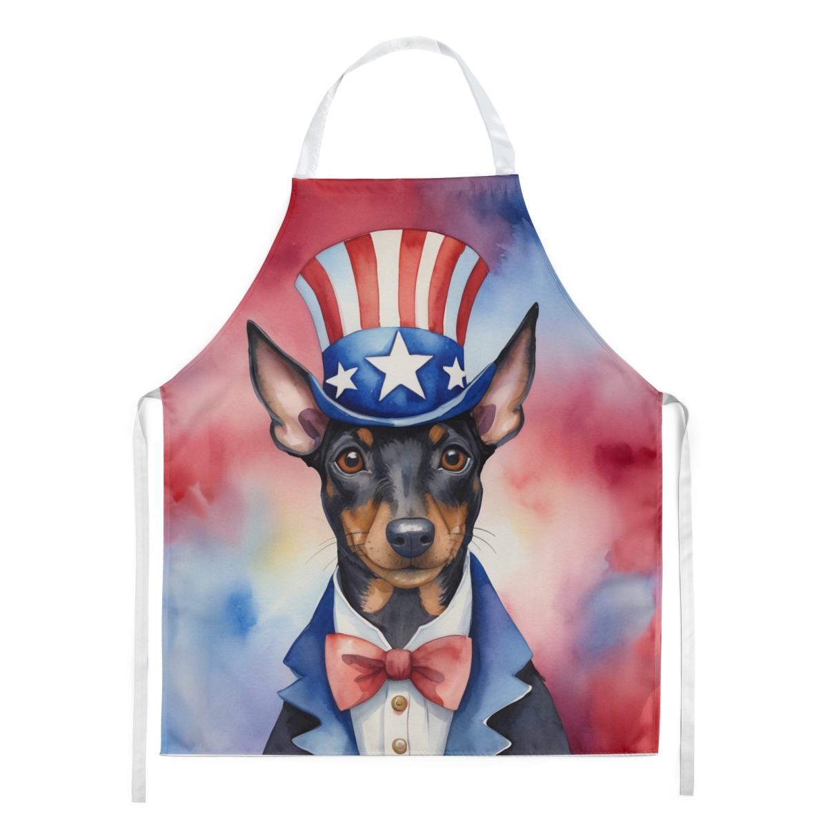 Picture of Carolines Treasures DAC5757APRON 30 x 27 in. Manchester Terrier Patriotic American Apron