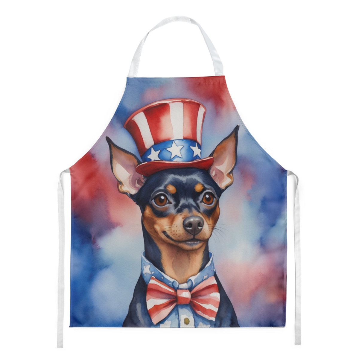Picture of Carolines Treasures DAC5759APRON 30 x 27 in. Miniature Pinscher Patriotic American Apron