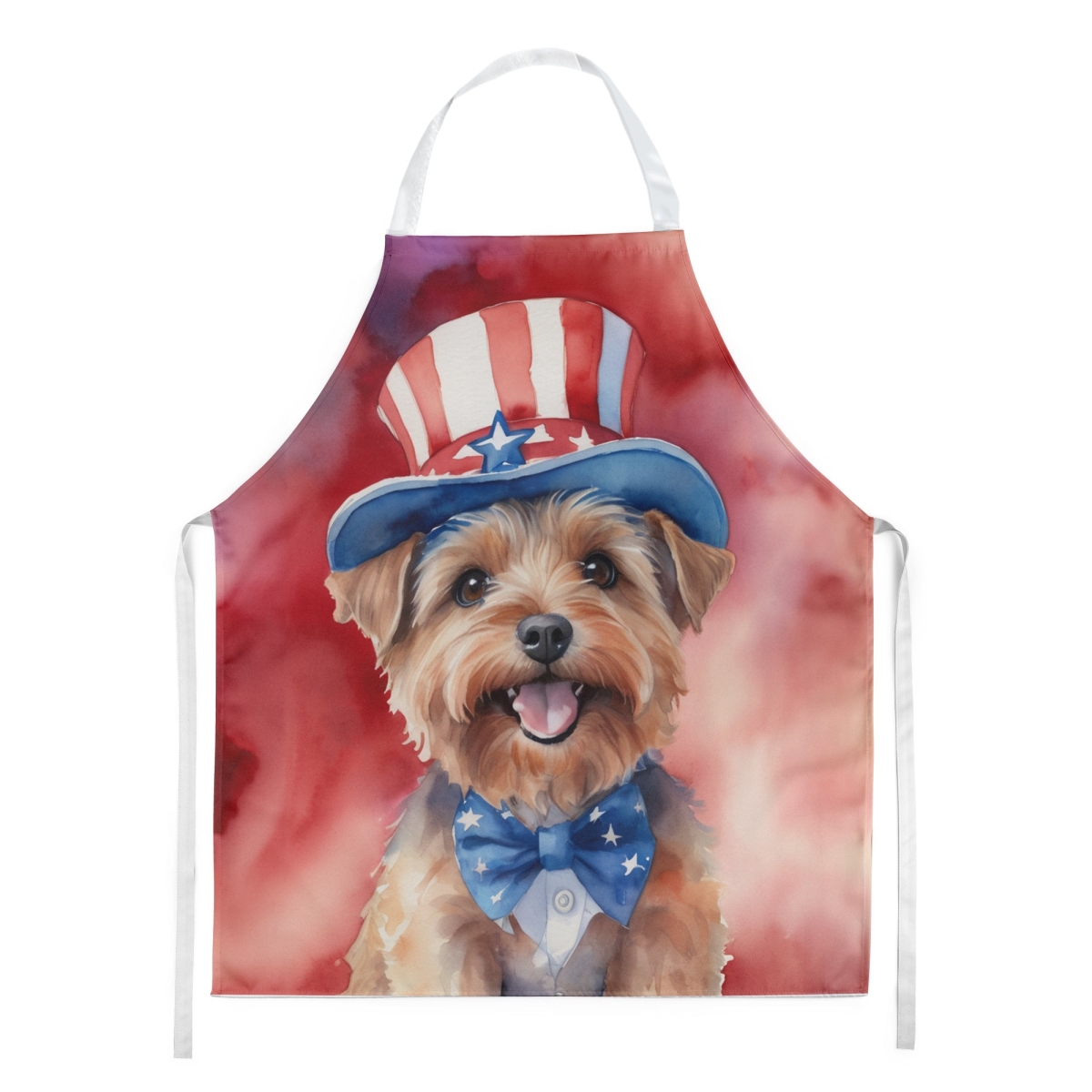 Picture of Carolines Treasures DAC5763APRON 30 x 27 in. Norfolk Terrier Patriotic American Apron