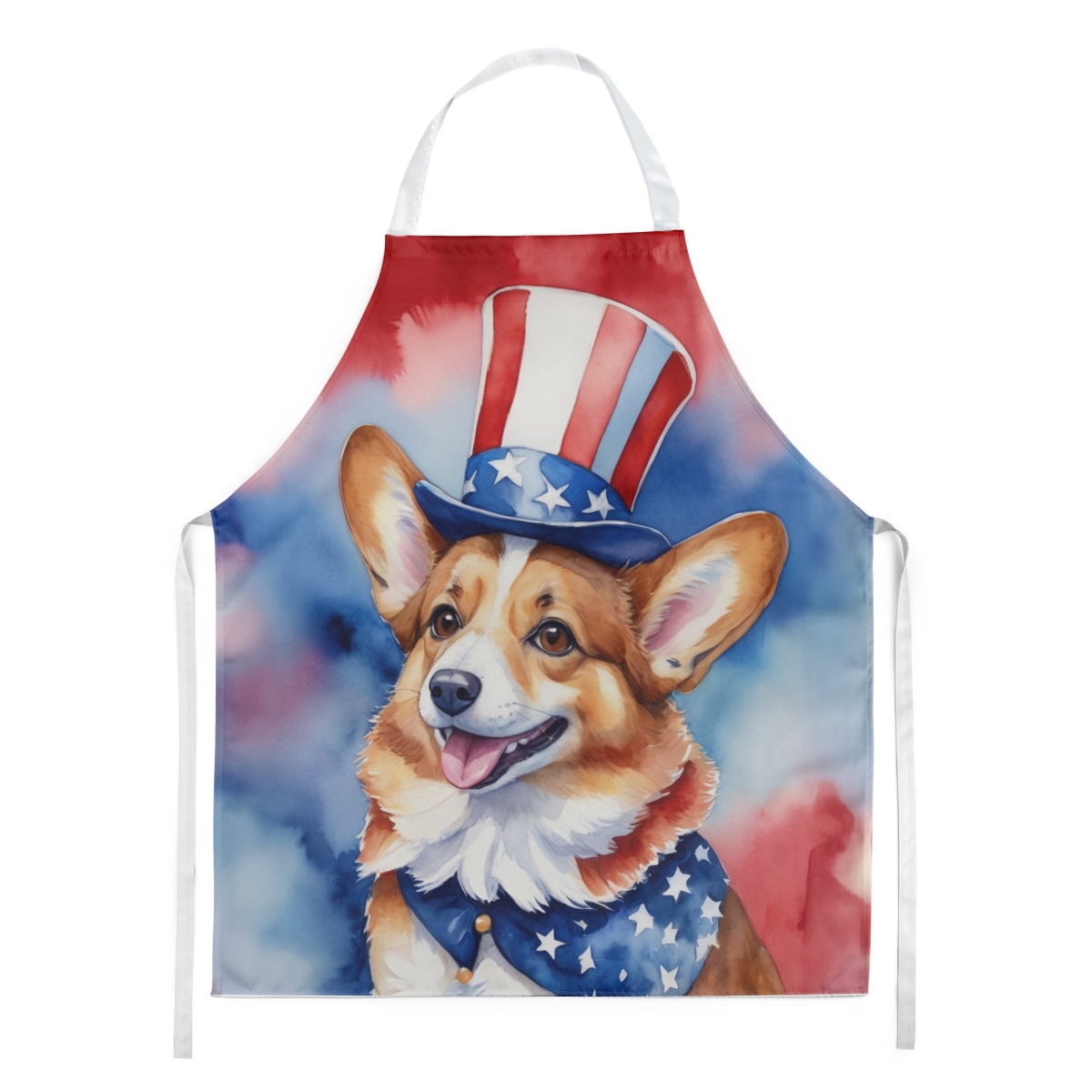 Picture of Carolines Treasures DAC5771APRON 30 x 27 in. Corgi Patriotic American Apron