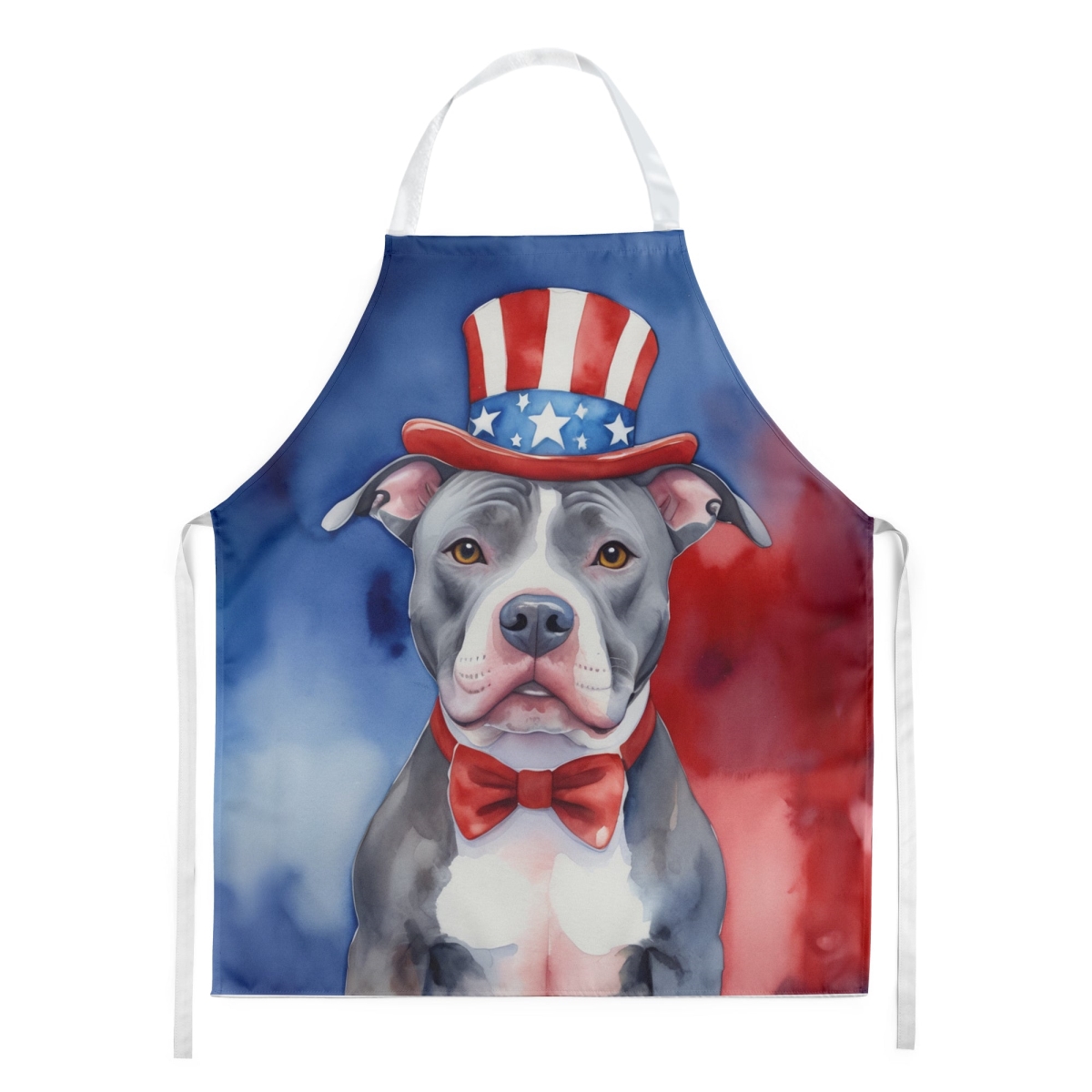 Picture of Carolines Treasures DAC5772APRON 30 x 27 in. Pit Bull Terrier Patriotic American Apron