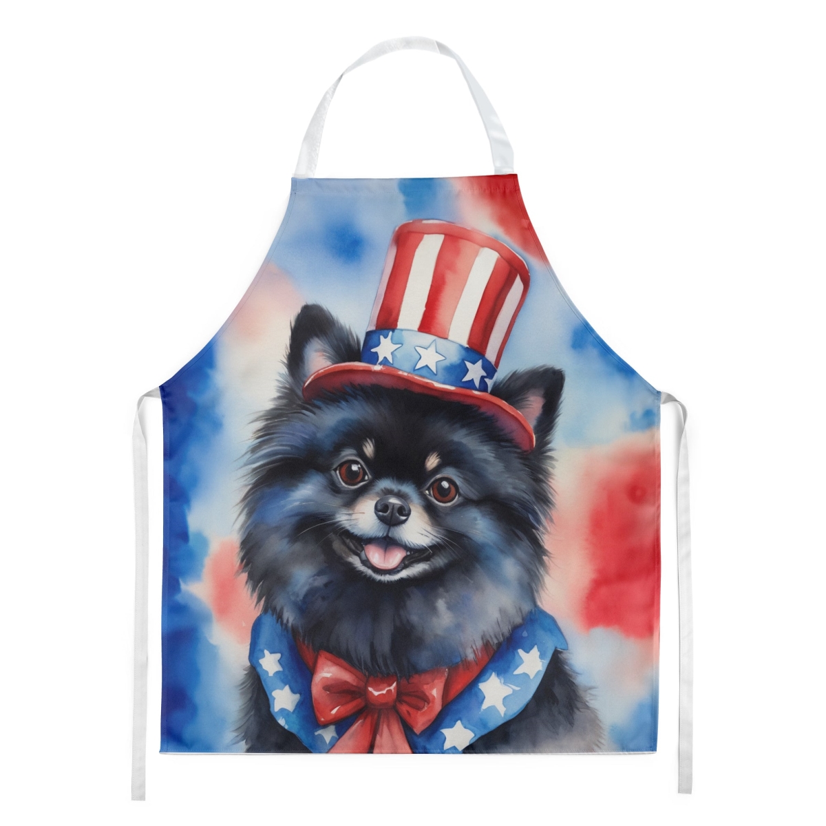 Picture of Carolines Treasures DAC5775APRON 30 x 27 in. Pomeranian Patriotic American Apron