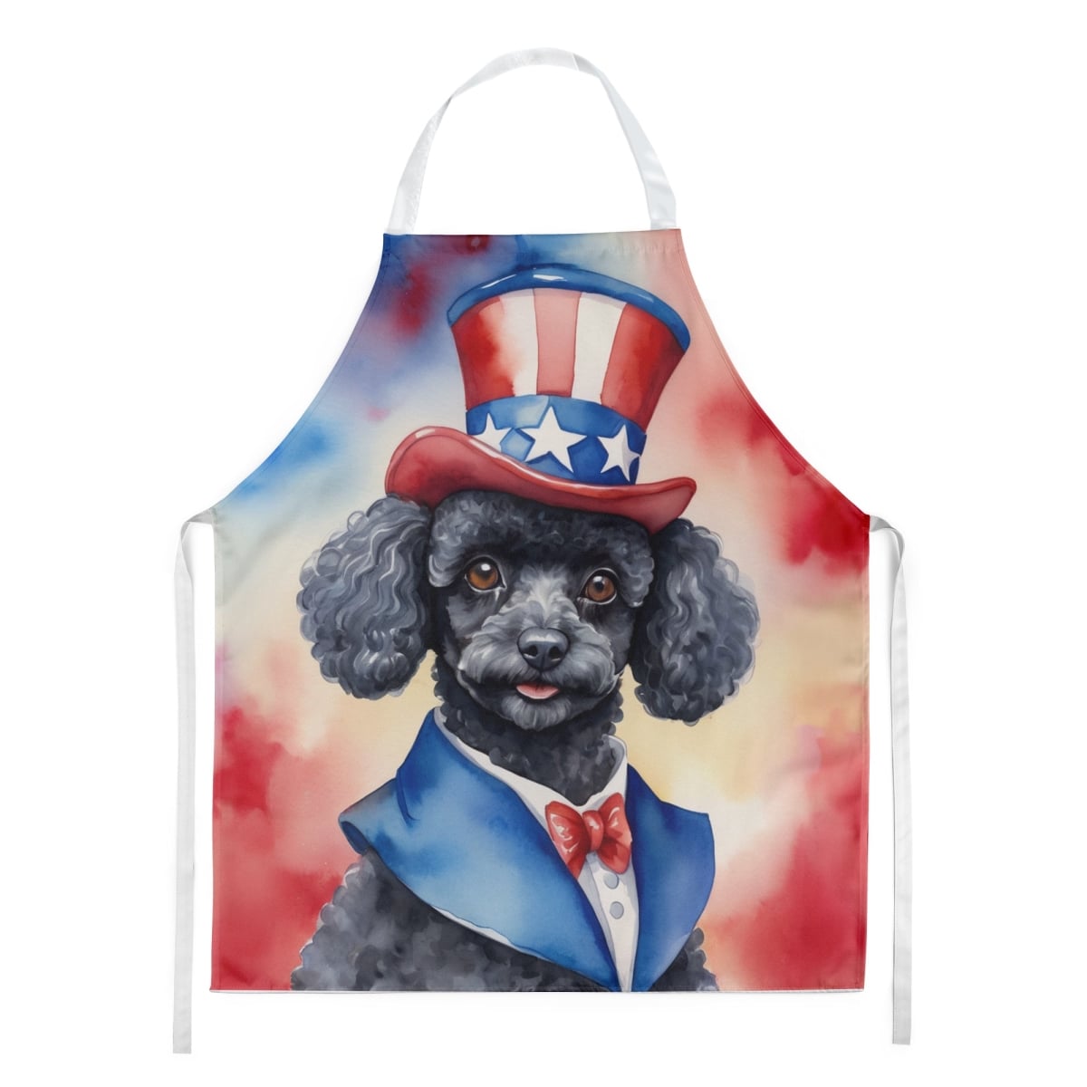 Picture of Carolines Treasures DAC5779APRON 30 x 27 in. Black Poodle Patriotic American Apron