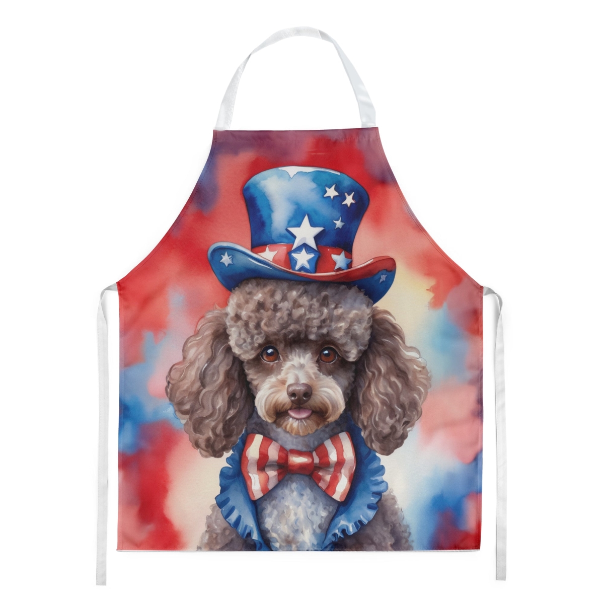Picture of Carolines Treasures DAC5781APRON 30 x 27 in. Poodle Patriotic American Apron