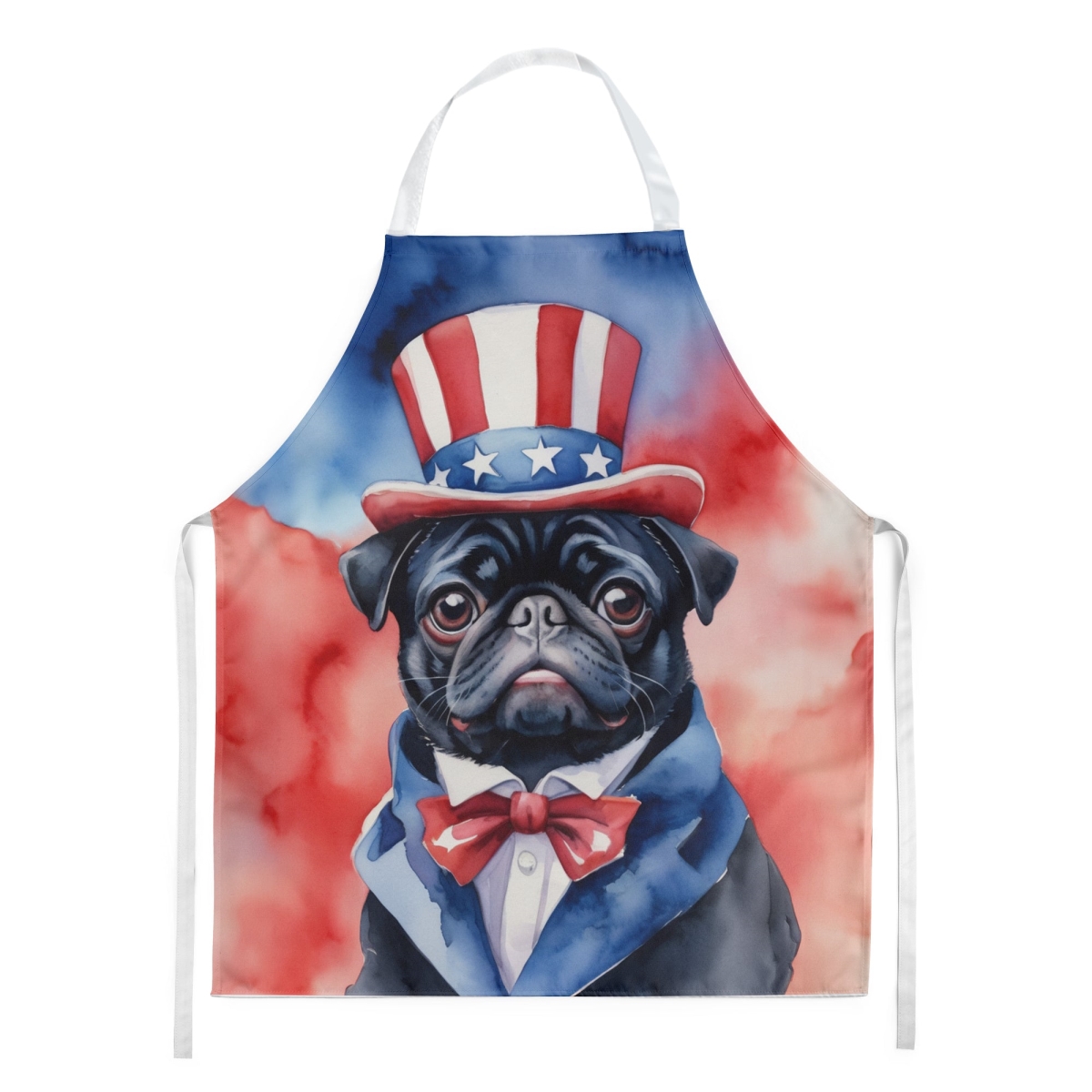 Picture of Carolines Treasures DAC5785APRON 30 x 27 in. Pug Patriotic American Apron