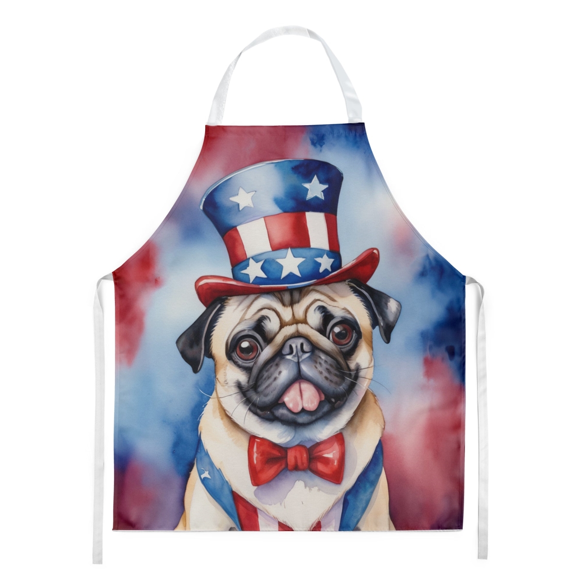 Picture of Carolines Treasures DAC5786APRON 30 x 27 in. Pug Patriotic American Apron