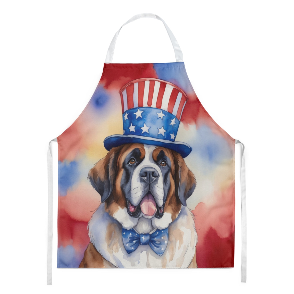 Picture of Carolines Treasures DAC5792APRON 30 x 27 in. Saint Bernard Patriotic American Apron