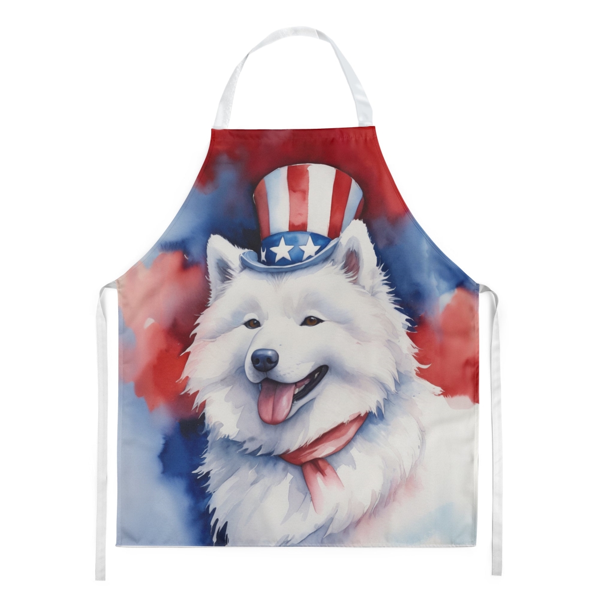 Picture of Carolines Treasures DAC5794APRON 30 x 27 in. Samoyed Patriotic American Apron