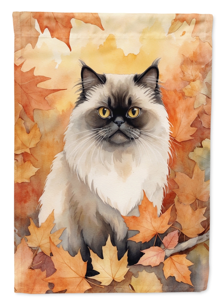 DAC7139CHF 40 x 28 in. Himalayan Cat in Fall Leaves House Flag