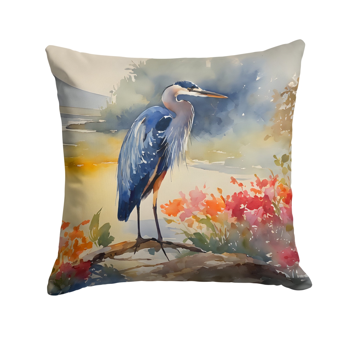 DAC2845PW1414 14 x 14 in. Blue Heron Throw Pillow