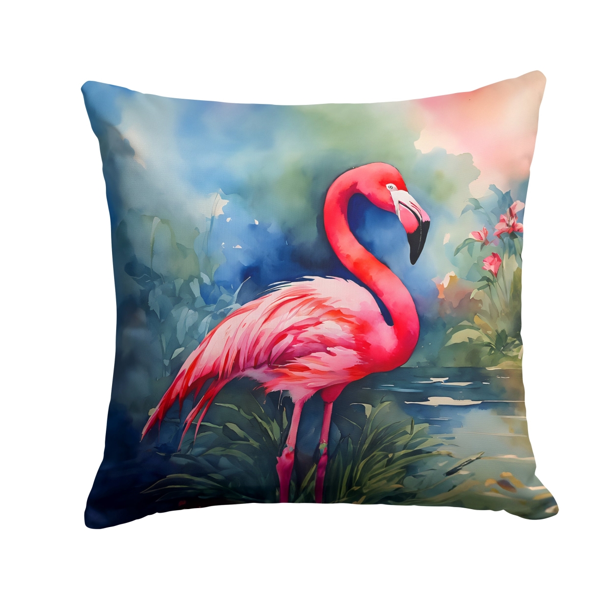 DAC2859PW1414 14 x 14 in. Flamingo Throw Pillow