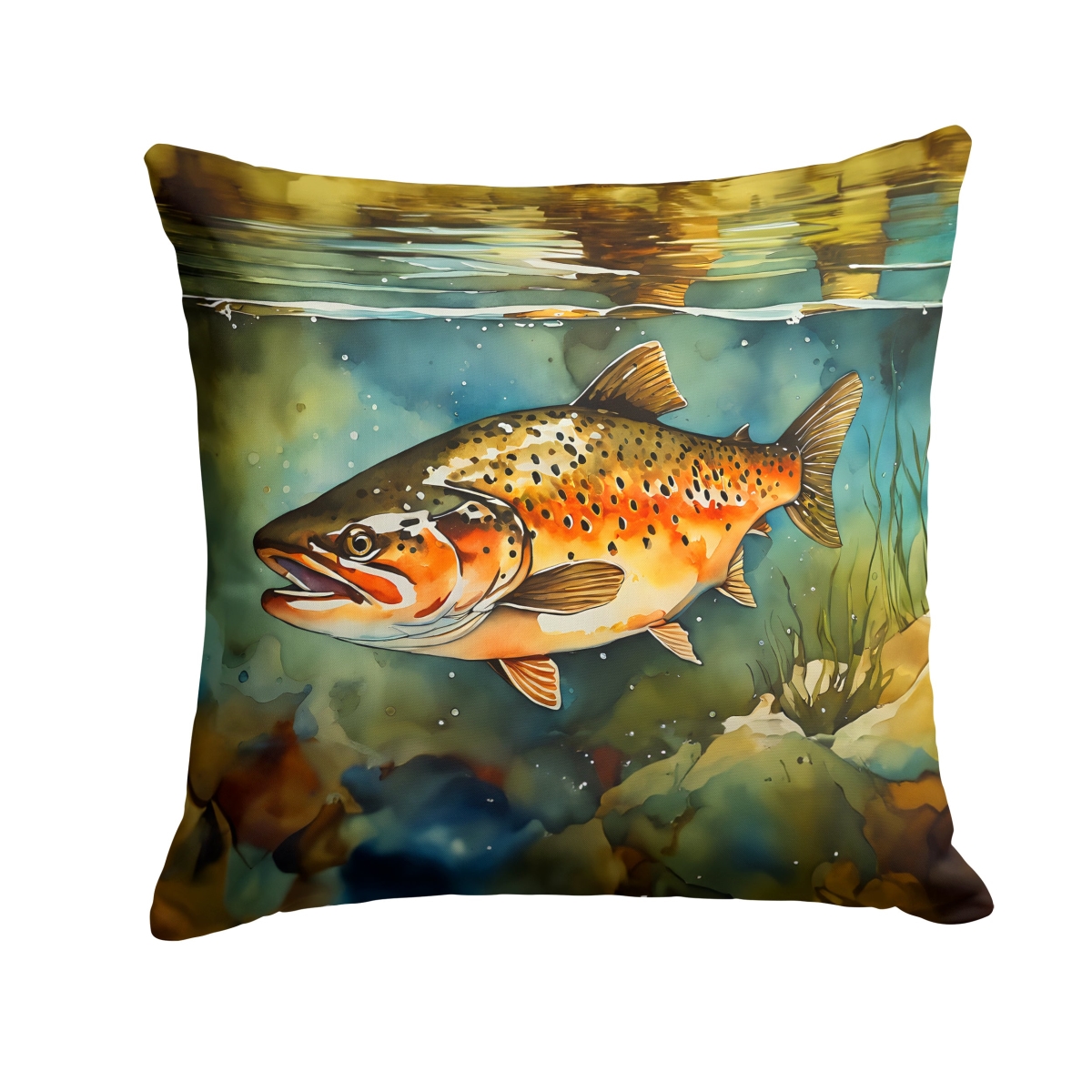 DAC2780PW1818 18 x 18 in. Brown Trout Throw Pillow