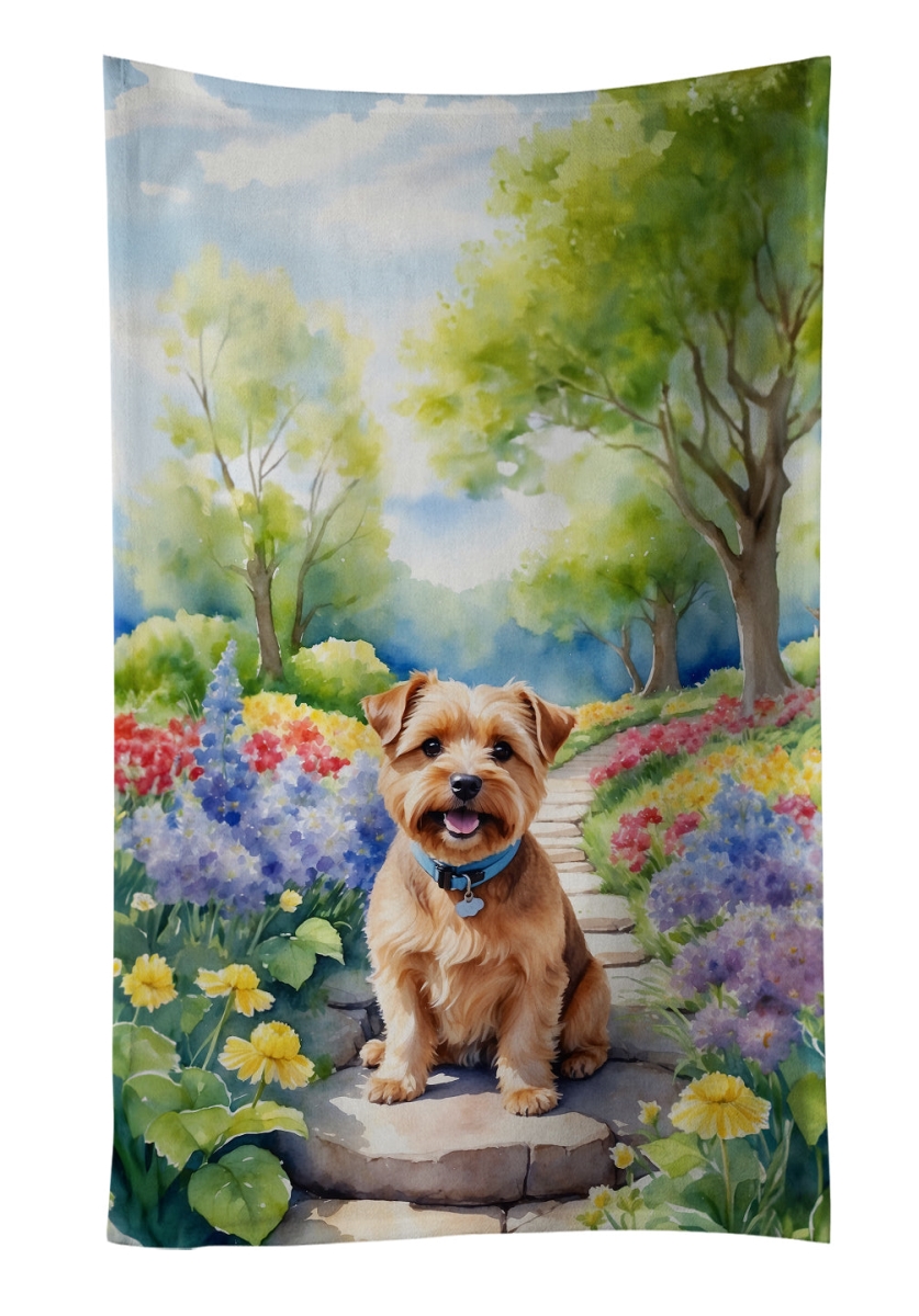 DAC6677KTWL 25 x 15 in. Norfolk Terrier Spring Path Kitchen Towel