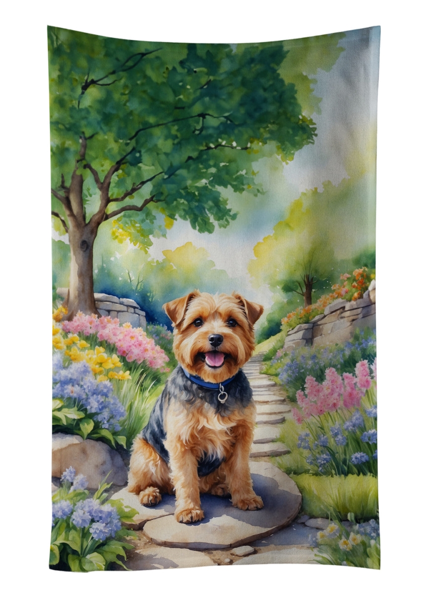 DAC6678KTWL 25 x 15 in. Norfolk Terrier Spring Path Kitchen Towel