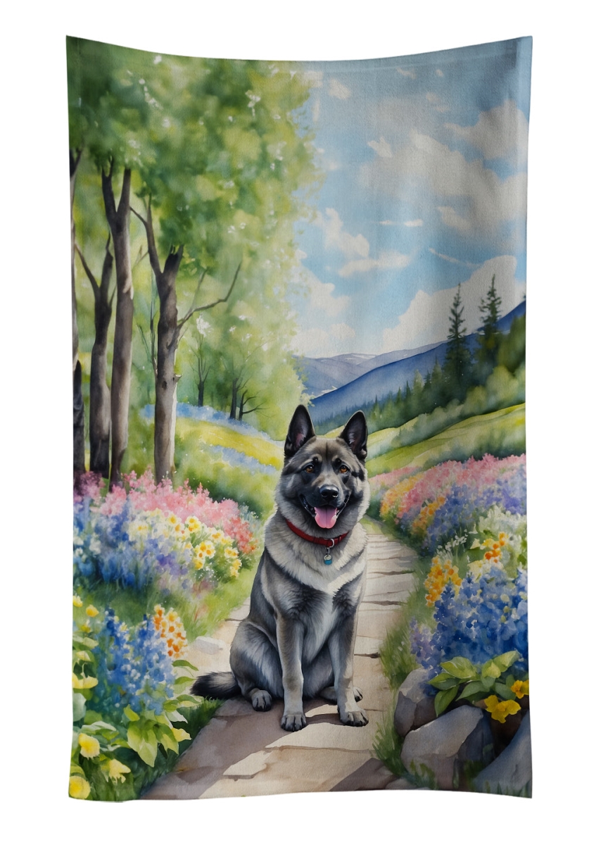 DAC6679KTWL 25 x 15 in. Norwegian Elkhound Spring Path Kitchen Towel