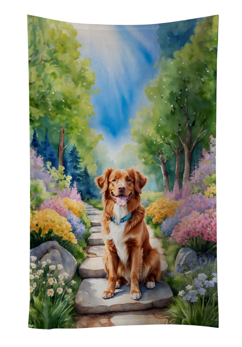 DAC6681KTWL 25 x 15 in. Nova Scotia Duck Tolling Retriever Spring Path Kitchen Towel
